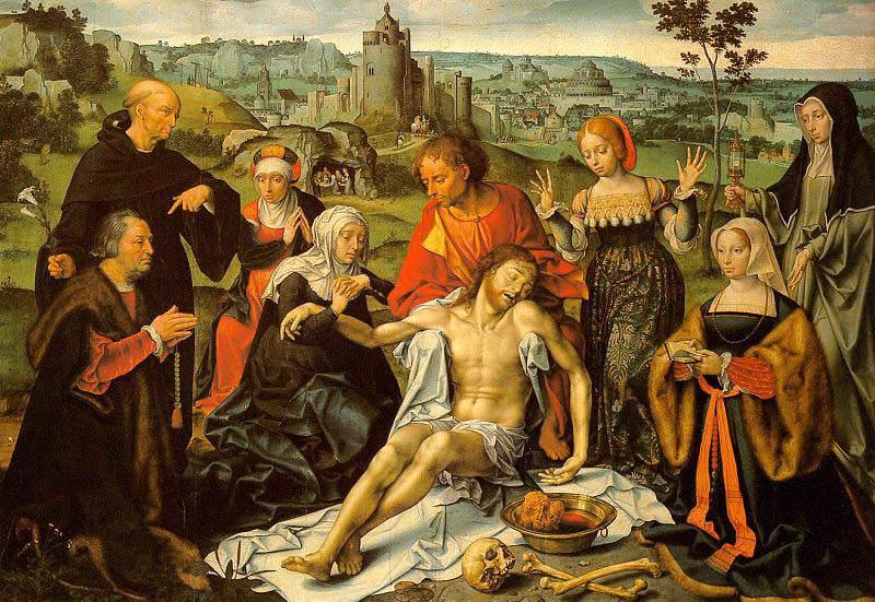 CLEVE, Joos van Altarpiece of the Lamentation (central) dfg oil painting picture